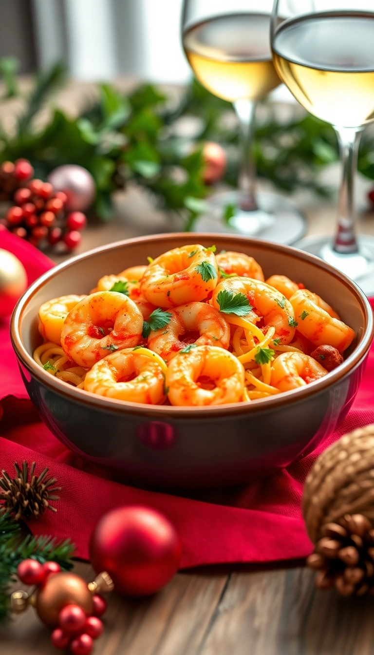 21 Christmas Pasta Recipe Ideas That'll Make Your Holiday Dinner Unforgettable! - 12. Prawn and Chorizo Pasta