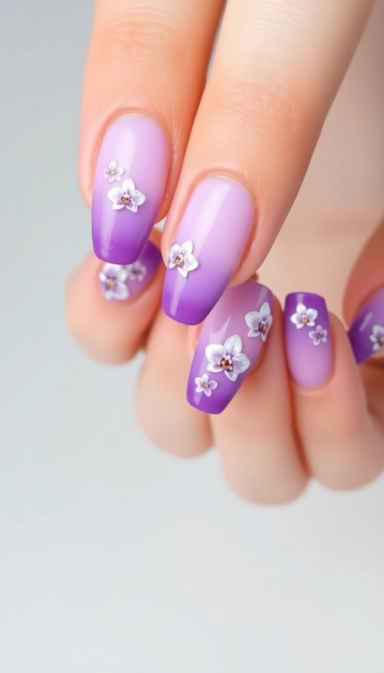 23 Stunning Orchid Nail Designs That Will Make Your Friends Jealous! - 8. Orchid Ombre Delight