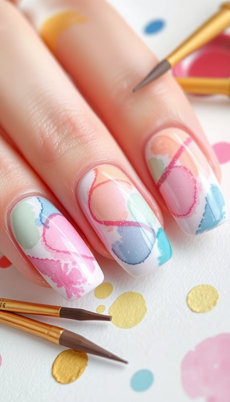 25 Best Ever Spring Nail Ideas That Will Make Your Friends Jealous! - 5. Whimsical Watercolor