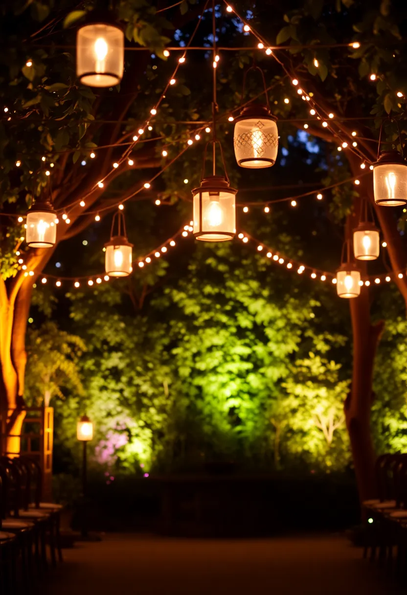 21 Stunning Green Wedding Theme Ideas That Will Make Your Heart Skip a Beat! - 14. Green Lighting Solutions