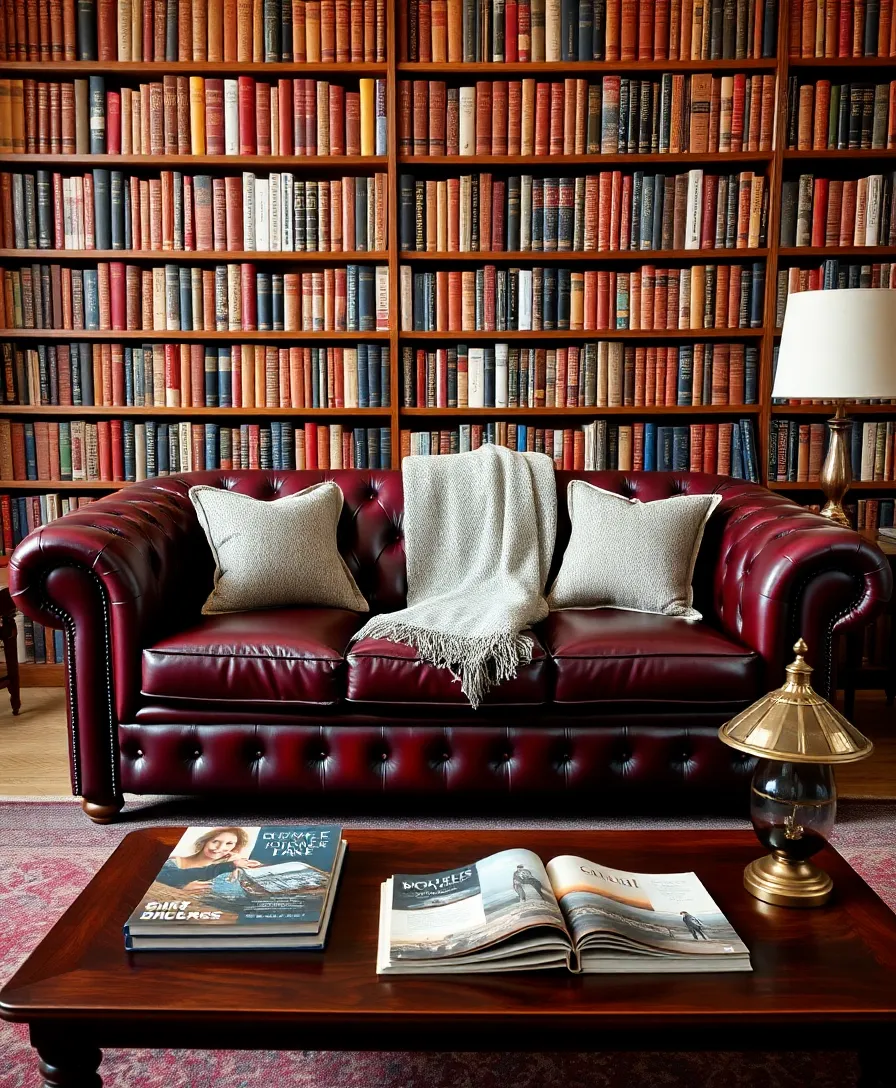 14 Classic Library Furniture Pieces That Add a Timeless Touch to Any Modern Home (#11 Will Surprise You!) - 12. The Classic Chesterfield Sofa