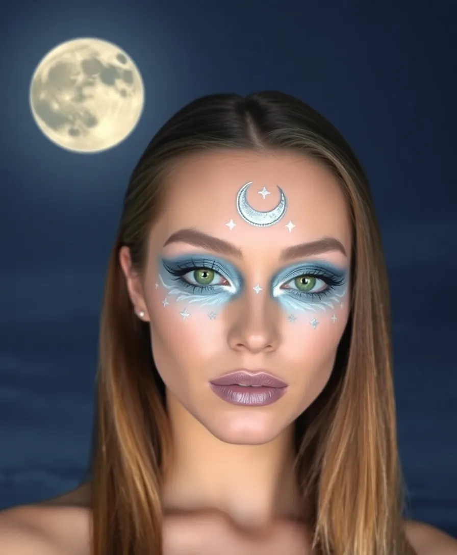 22 Unique Artistic Arcane Makeup Designs (You'll Be Inspired by #16!) - 19. Lunar Mystique