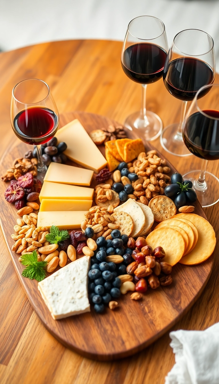 20 Christmas Charcuterie Board Ideas That Will WOW Your Guests! - 15. Elegant Wine Pairing Board