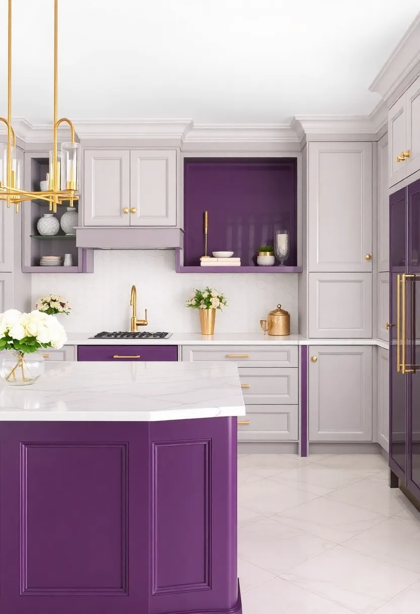 20 Colorful Kitchen Island Ideas That Will Brighten Your Home (Wait Till You See #7!) - 9. Vibrant Violet