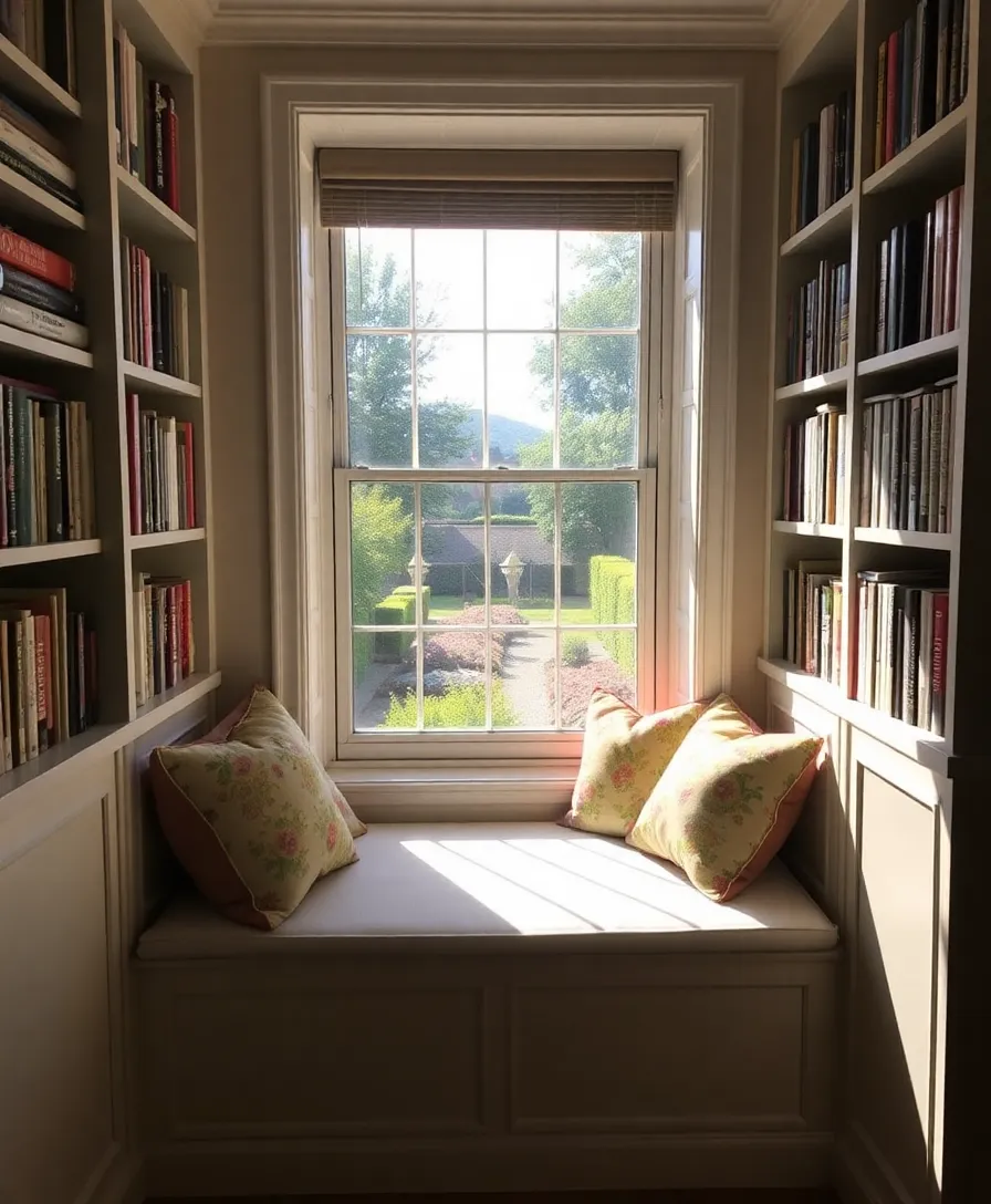 7 Cozy Home Library Ideas That Will Make You Never Want to Leave! - 2. Window Seat Retreat