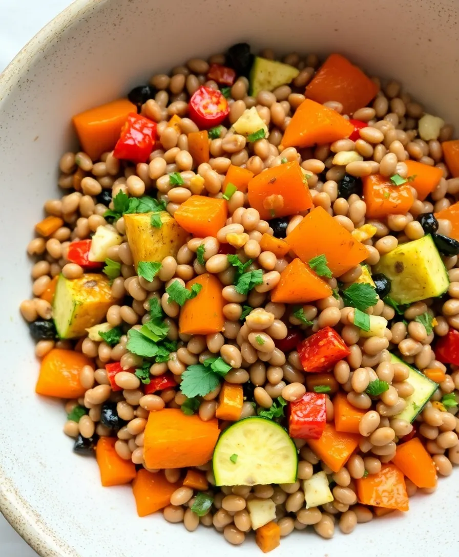 18 Mouthwatering Healthy Salads That'll Make You Forget All About Pizza (#6 Is a Must-Try!) - 18. Lentil Salad with Roasted Vegetables