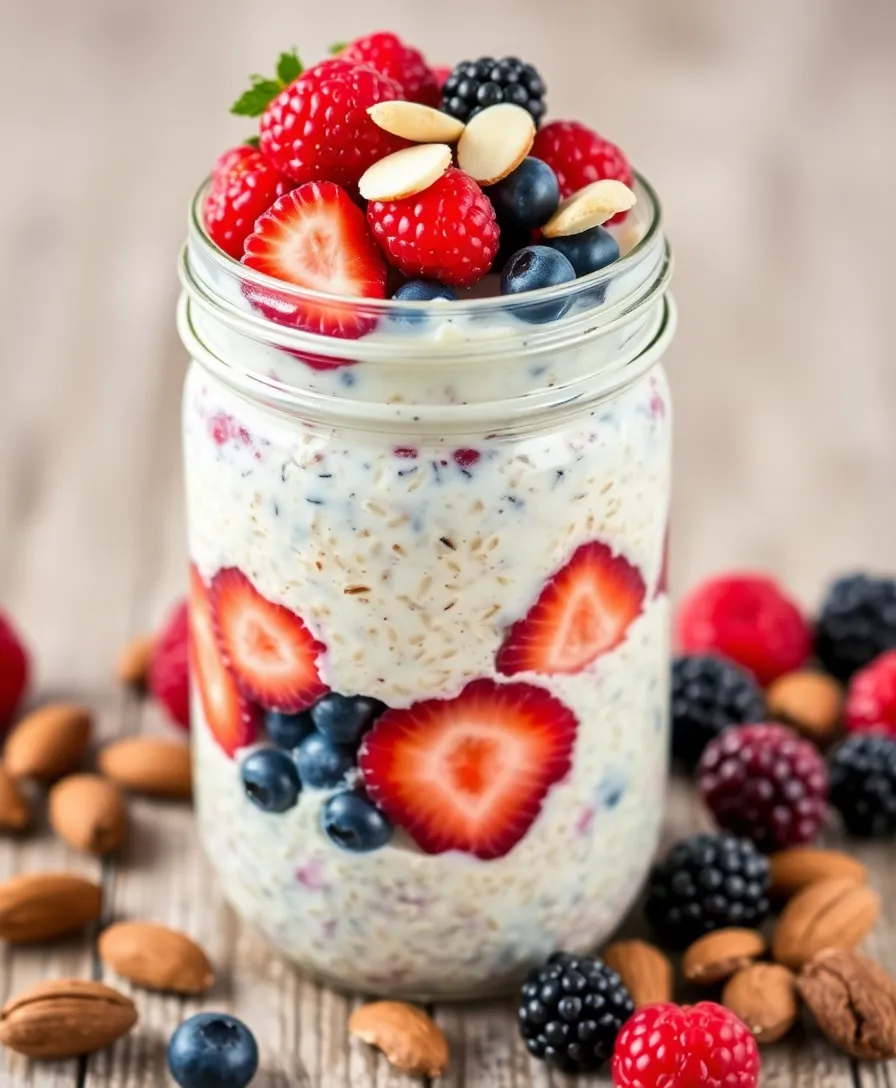 15 Delicious Meals That Are Easy and Nutritious! - 7. Overnight Oats with Berries and Almonds