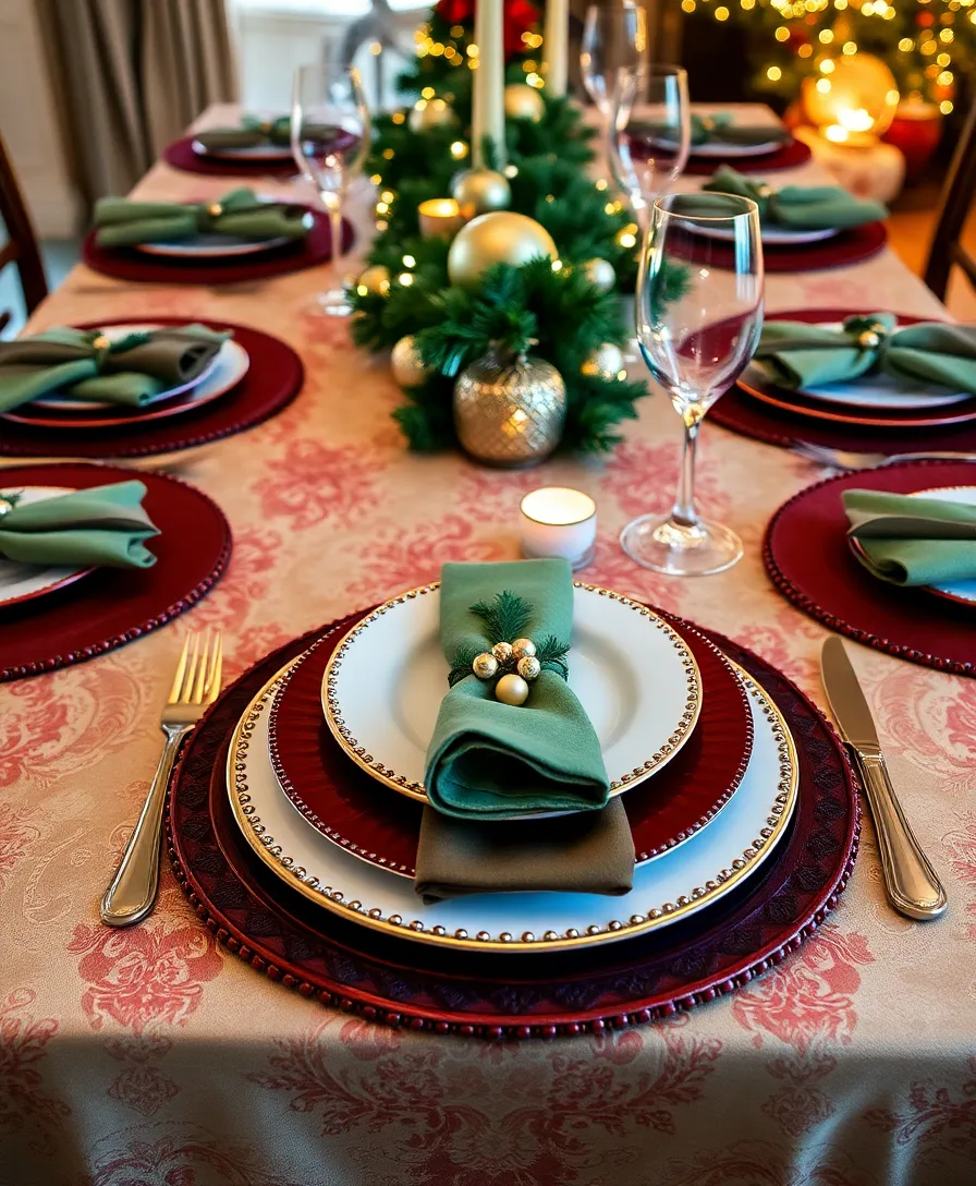 16 Gorgeous Christmas Table Decor Ideas That Will Dazzle Your Guests. - 13. Elegant Layering Techniques