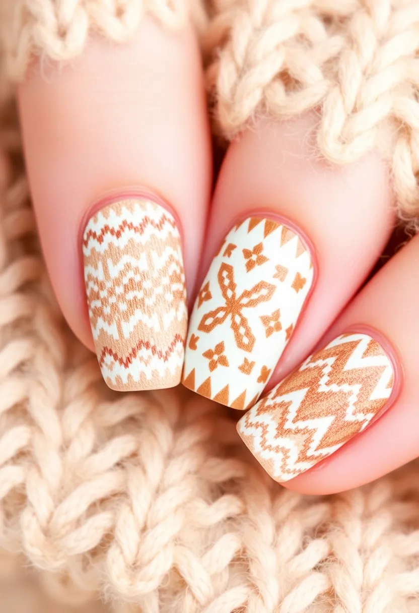 14 DIY January Nail Designs You Can Create in Under 30 Minutes! - 5. Cozy Sweater Knits