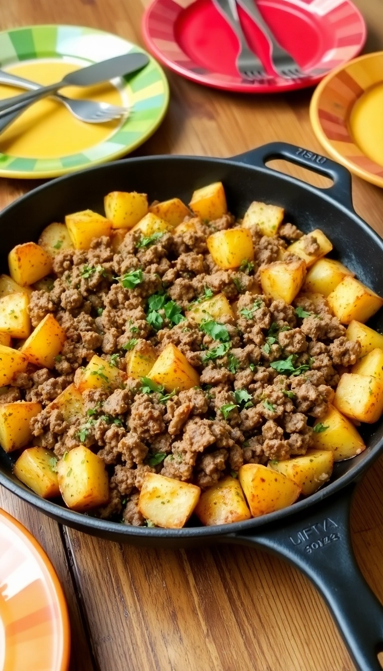 19 Quick and Easy Dinner Recipes with Ground Beef That Will Save Your Evenings! - 11. Beef and Potato Skillet