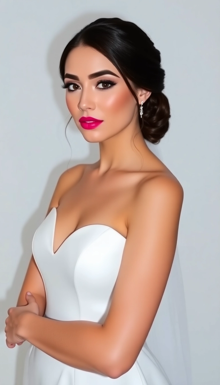 22 Stunning Glam Bride Makeup Ideas You Can't Miss—#14 Will Leave You Breathless! - 6. Bold Brows and Bright Lips