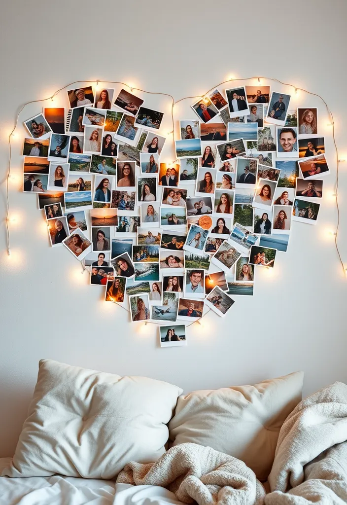 20 DIY Valentine's Day Projects That'll Impress Your Loved One (You’ll Want to Try #5!) - 1. Heart-Shaped Photo Wall