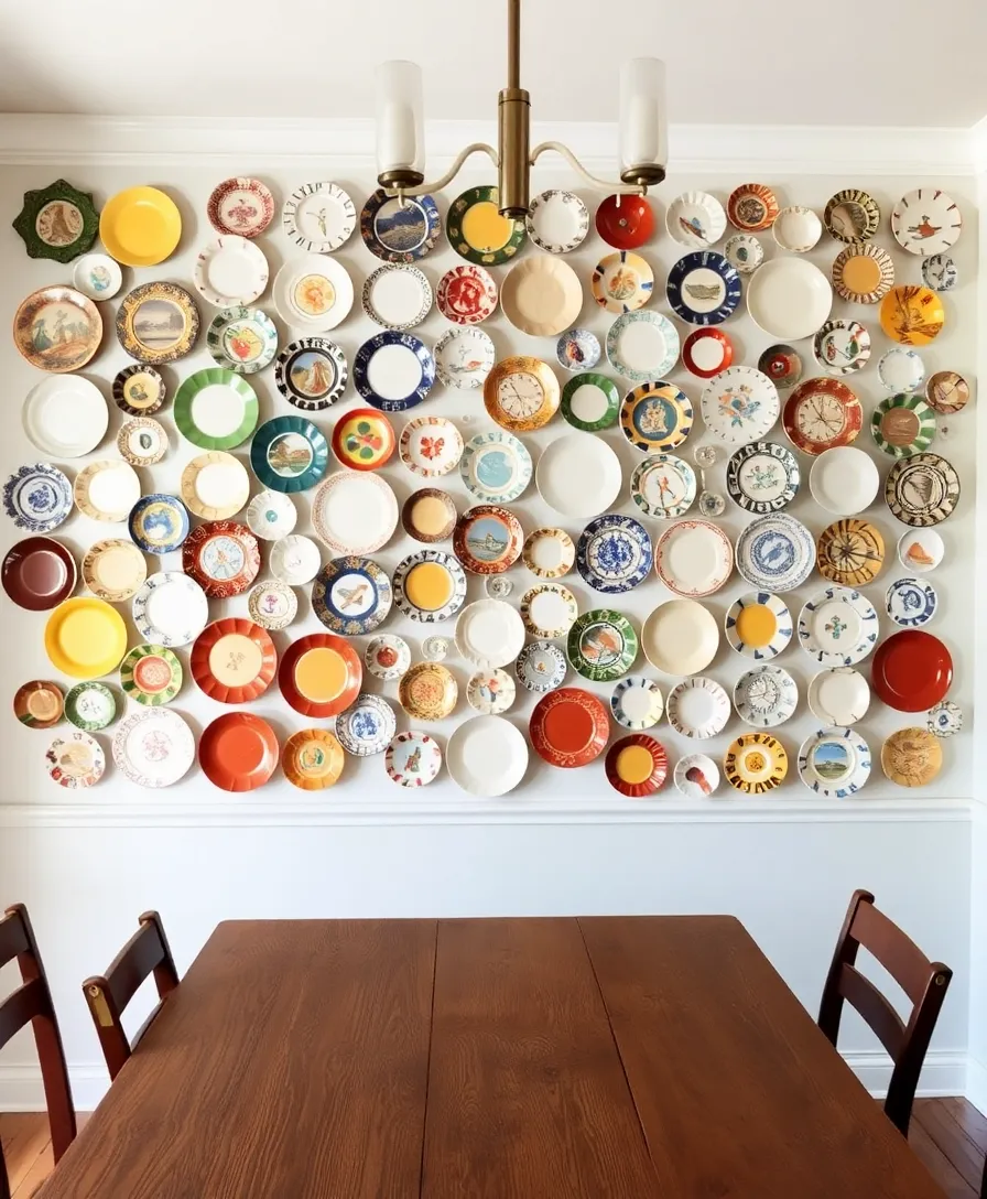 What to Put on the Wall Instead of Painting: 10 Aesthetic Ideas You’ll Love! - 10. Vintage Plates and Dish Displays