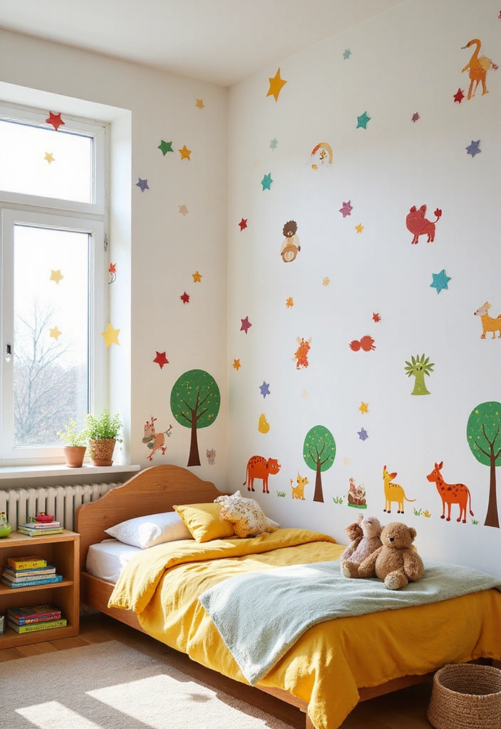 15 Creative Wall Art Ideas That'll Make Your Walls Pop (Spoiler: #9 Is a Game Changer!) - 3. Whimsical Wall Decals
