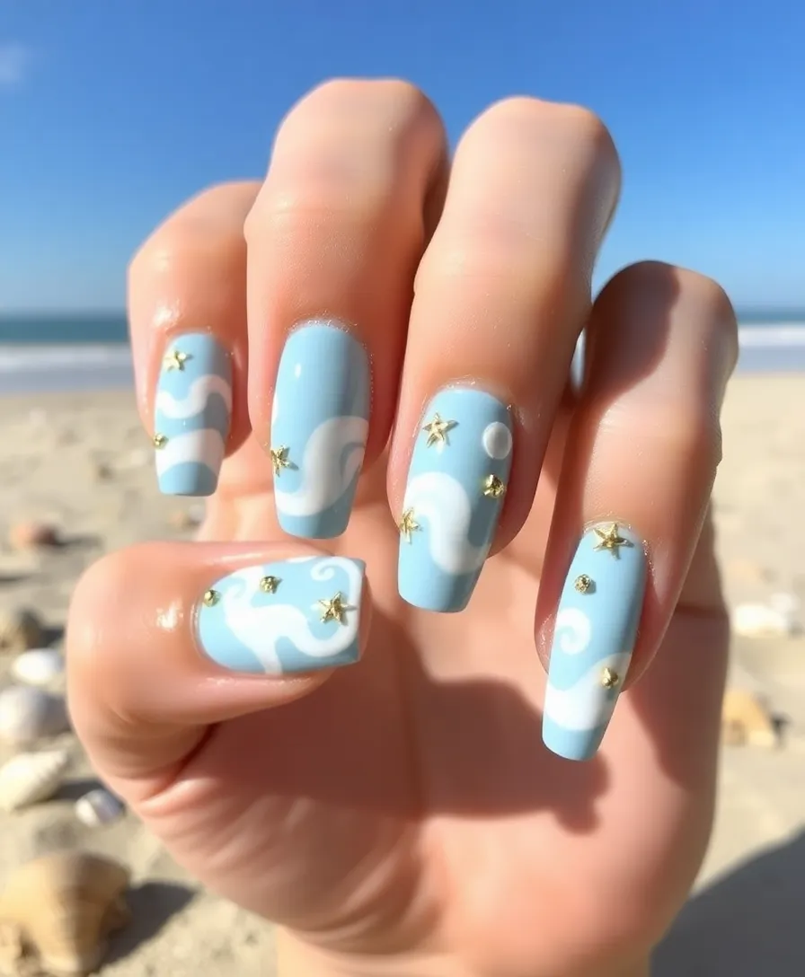 21 Gorgeous Summer Holiday Nail Ideas to Make Your Friends Jealous! - 2. Beachy Waves