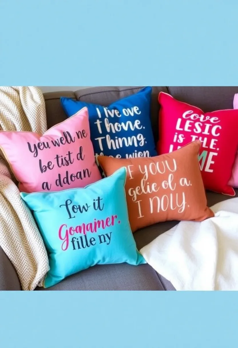 25 DIY Home Decor Projects That'll Transform Your Space (Even Your Cat Could Do #8!) - 6. Personalized Throw Pillows