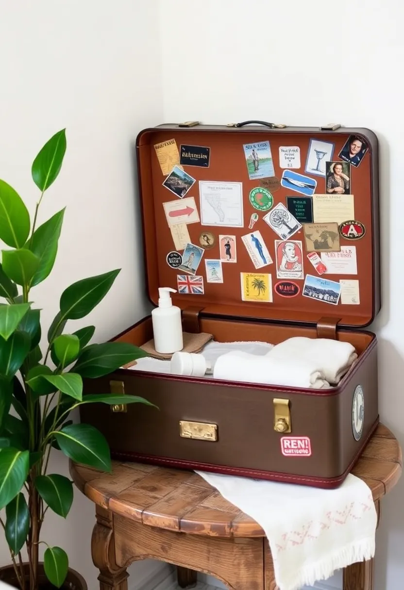 21 Bathroom Storage Hacks That'll Transform Your Space (You Won't Believe #10!) - 15. Use a Vintage Suitcase for Unique Storage