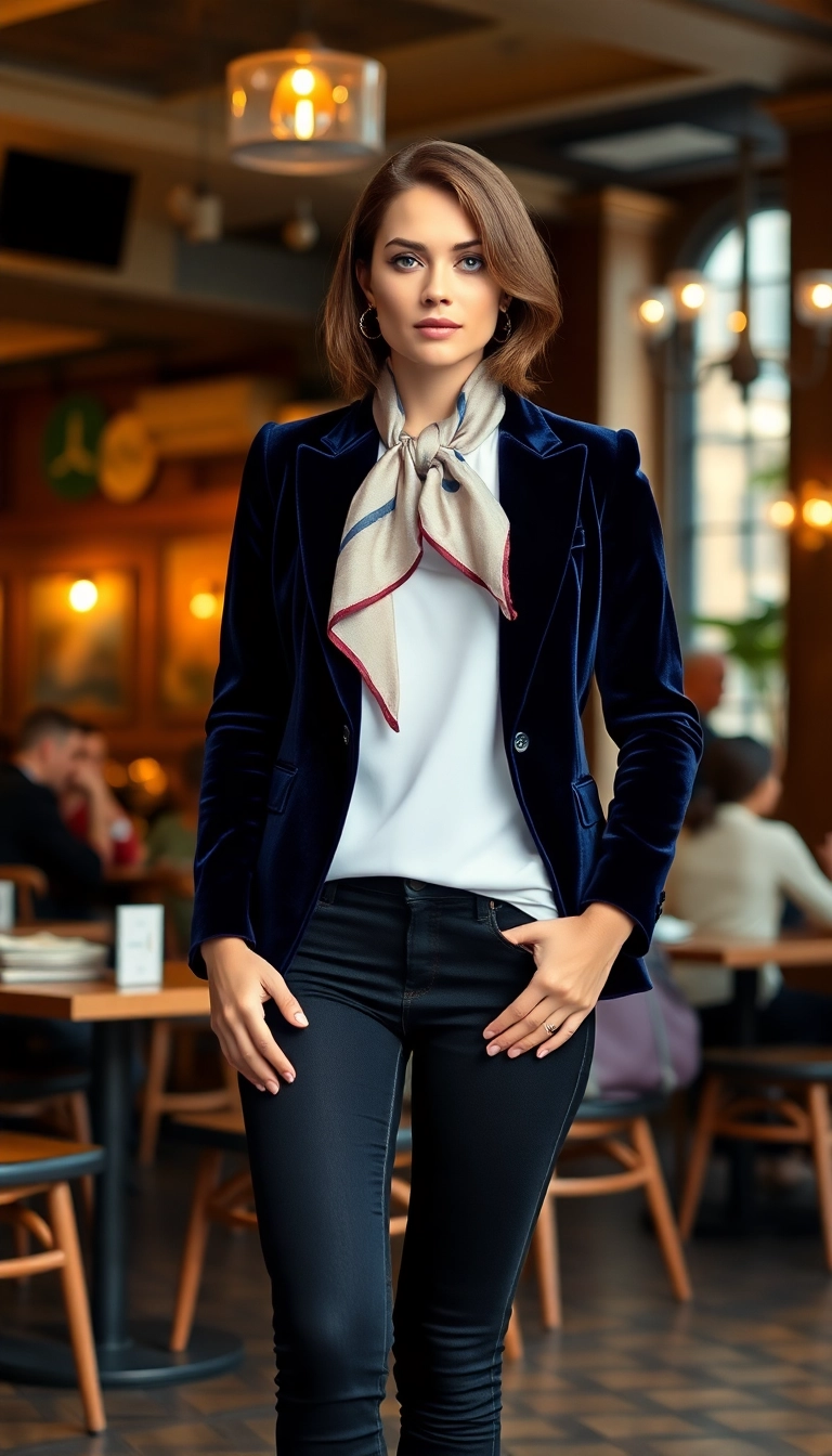 20 Trendy Thanksgiving Outfit Aesthetic Inspirations That Will Elevate Your Fall Wardrobe! - 7. Textured Tailored Blazer and Jeans