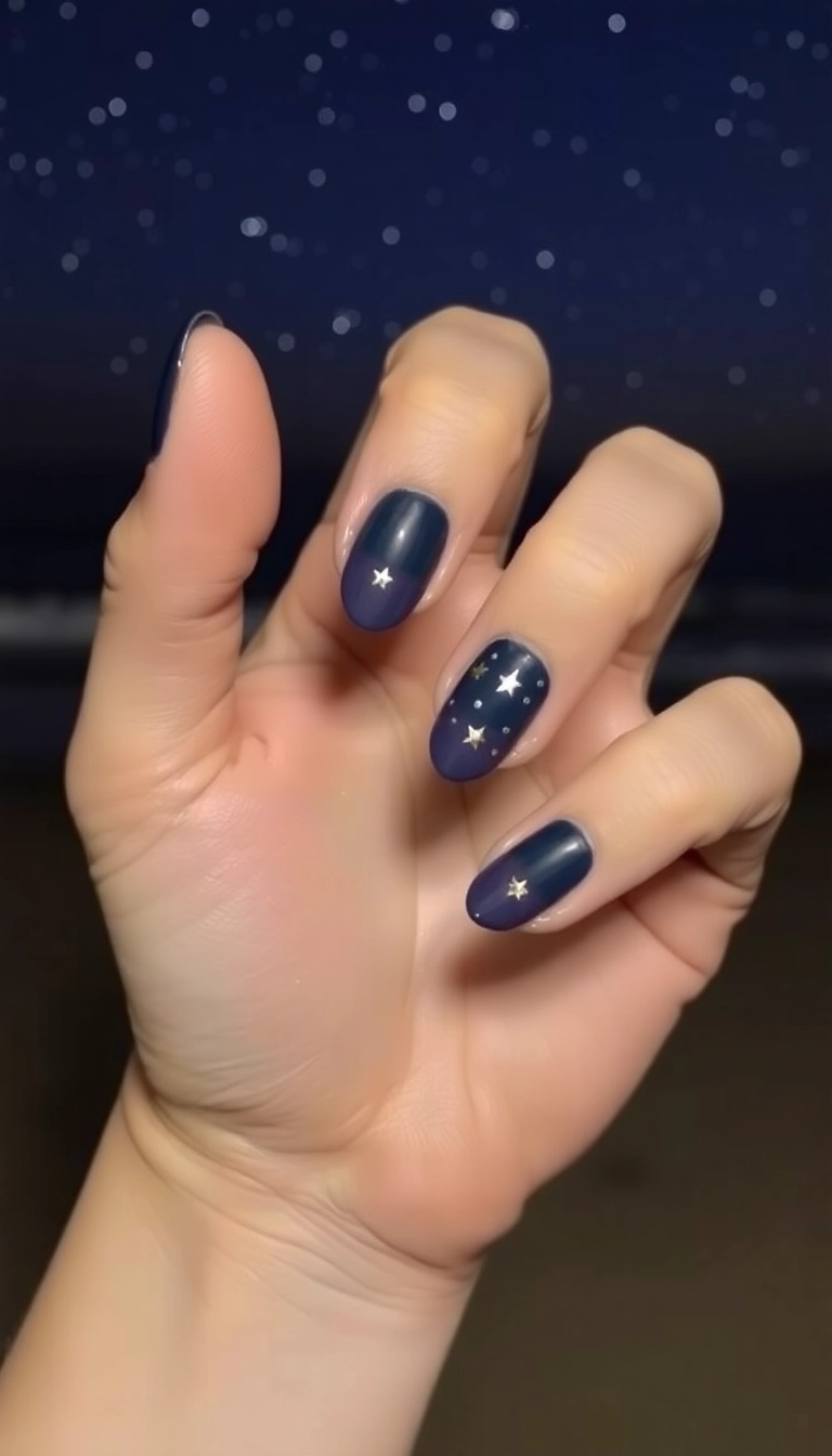 27 Beach Nails Designs That Will Make You Dream of Sunshine (You Won't Believe #15!) - 17. Starry Night by the Beach