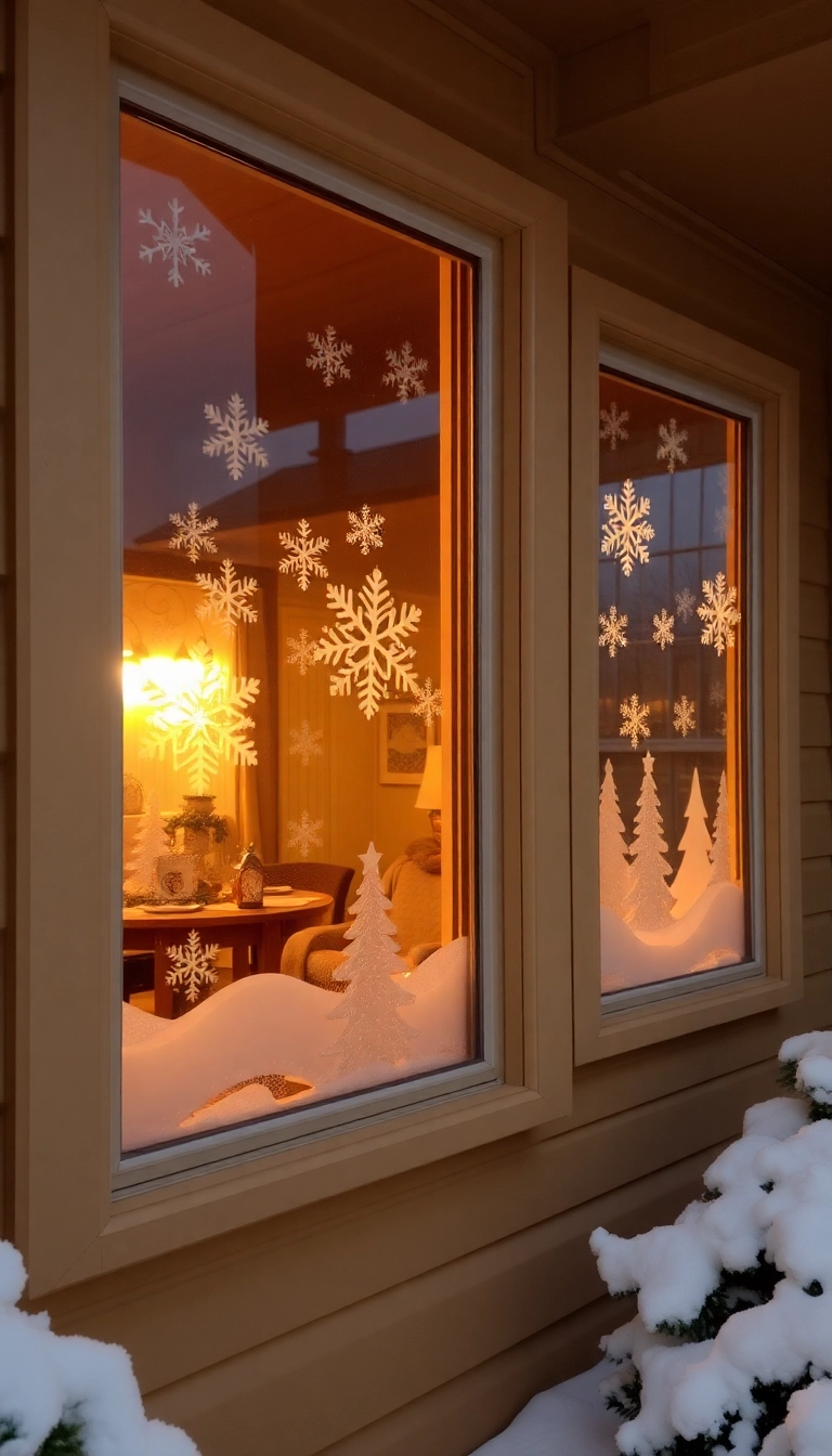 21 DIY Outdoor Christmas Decorations Ideas That Will Make Your Neighbors Jealous! - 14. DIY Frosted Window Decorations