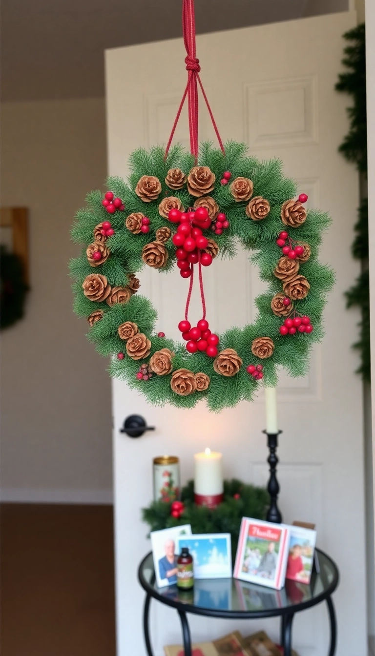 21 Stunning Small Apartment Christmas Decor Ideas That'll Make Your Space Merry and Bright! - 5. DIY Holiday Wreath