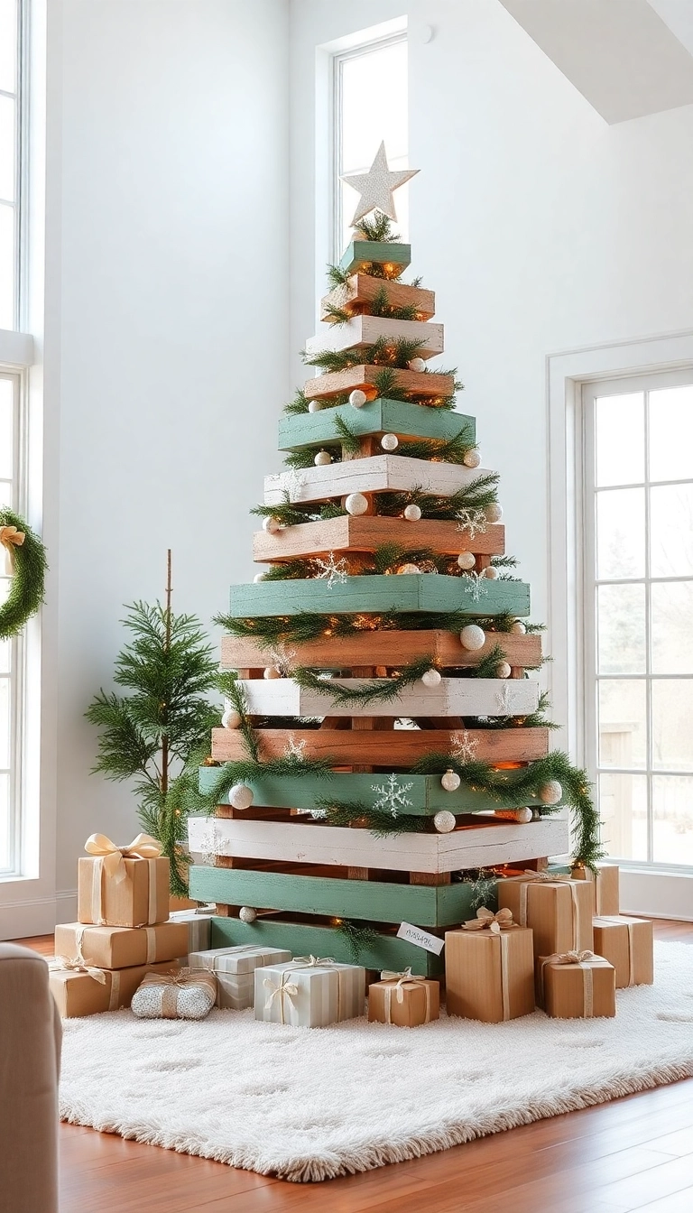 21 Wood Christmas Trees DIY That Will Light Up Your Holiday Spirit! - 2. Pallet Wood Tree