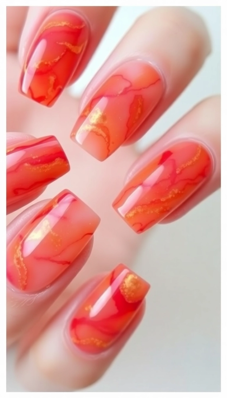 23 Fire Nail Inspirations That Will Ignite Your Creativity! - 17. Fire Opal Nails