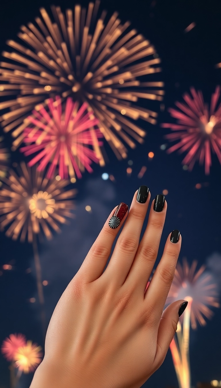 20 Fun New Year Themed Nails Designs That Will Kickstart Your Celebration! - 20. New Year Fireworks Show