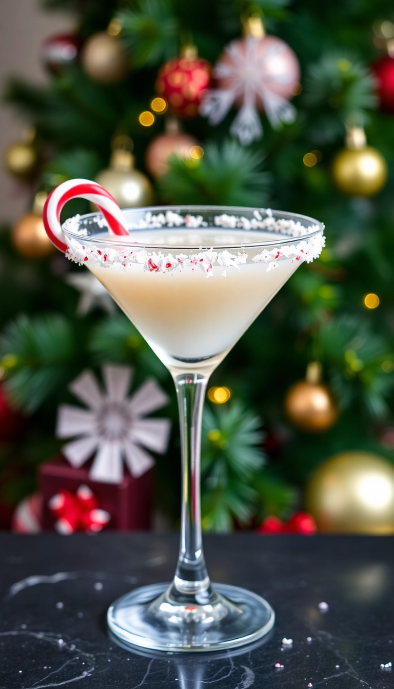 19 Christmas Drinks Ideas That'll Make Your Holiday Parties Sparkle! - 10. Candy Cane Martini