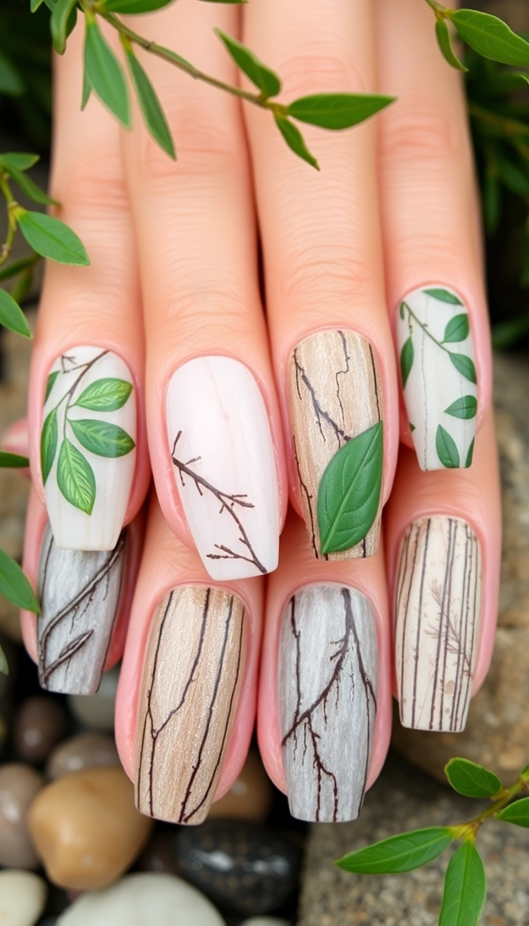 25 Best Ever Spring Nail Ideas That Will Make Your Friends Jealous! - 21. Nature-Inspired Textures