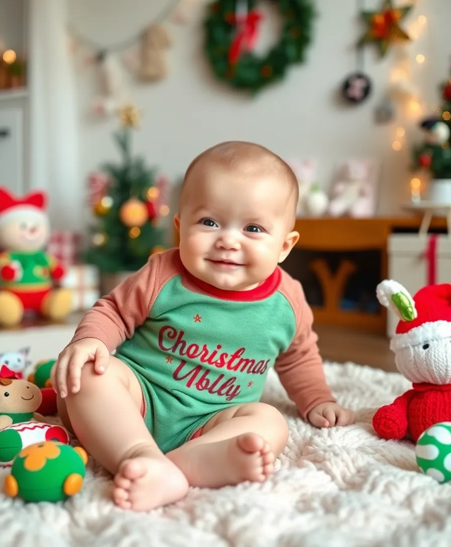 25 Adorable Baby Christmas Outfits That Will Melt Your Heart (Wait Until You See #17!) - 11. Cheerful Holiday Romper