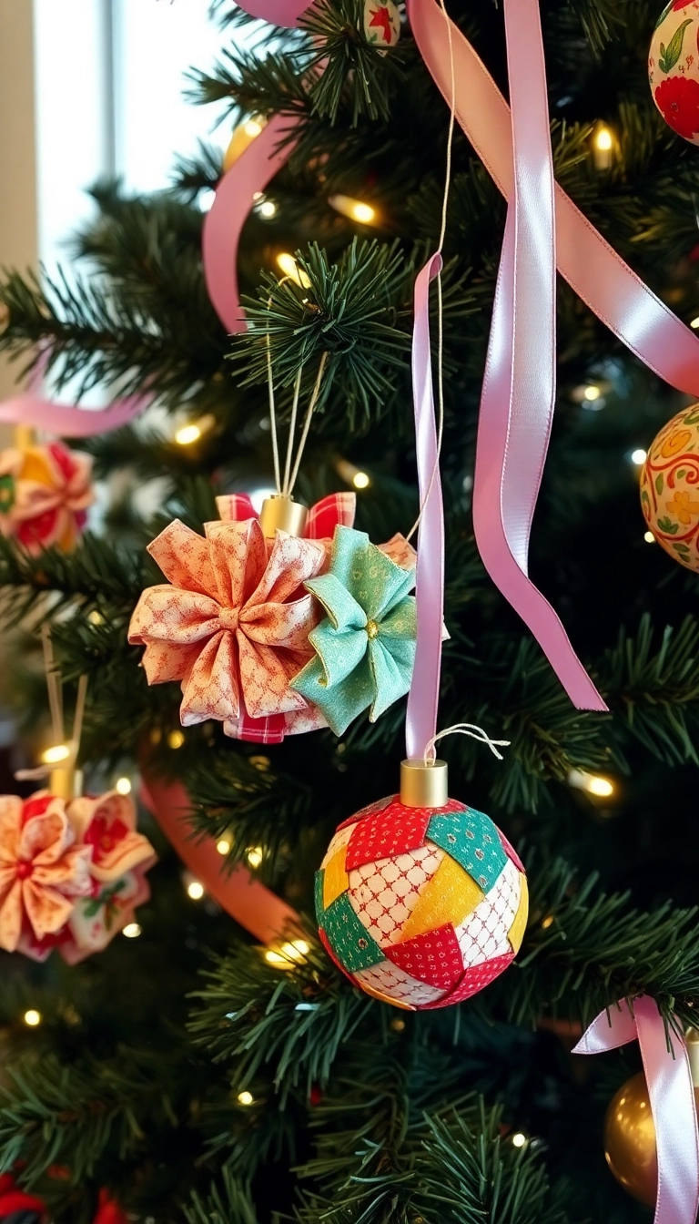 12 Eco-Friendly Christmas Tree Decoration Ideas That Are Good for the Planet! - 4. Fabric Scraps and Ribbons