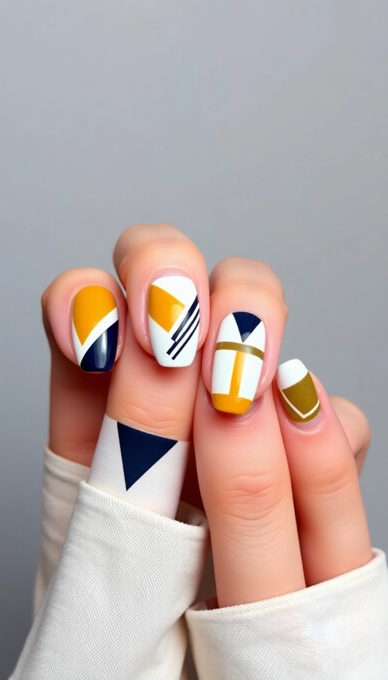 24 Punchy Nail Designs That'll Make You Want to DIY Right Now! - 16. Geometric Patterns