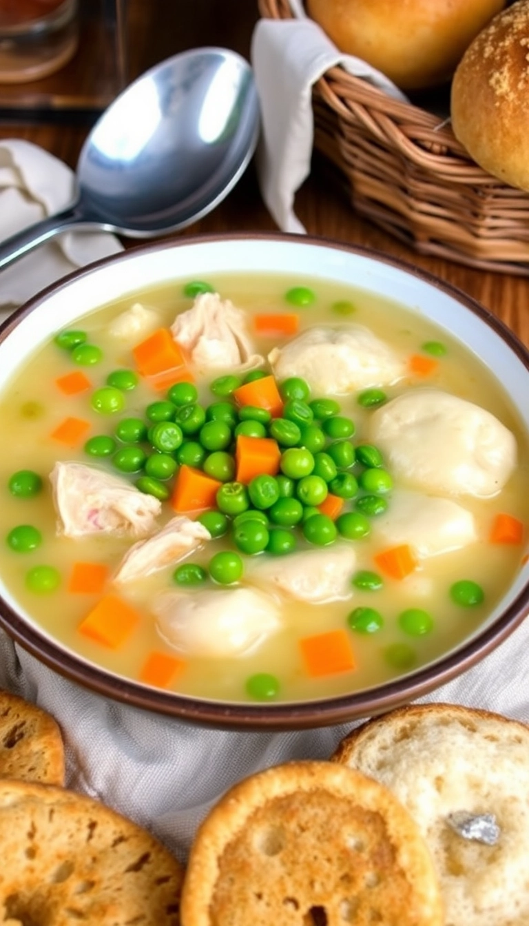 21 Chicken and Dumpling Soup Ideas That Will Warm Your Heart (And Your Belly!) - 14. Chicken and Dumpling Soup with Peas and Carrots