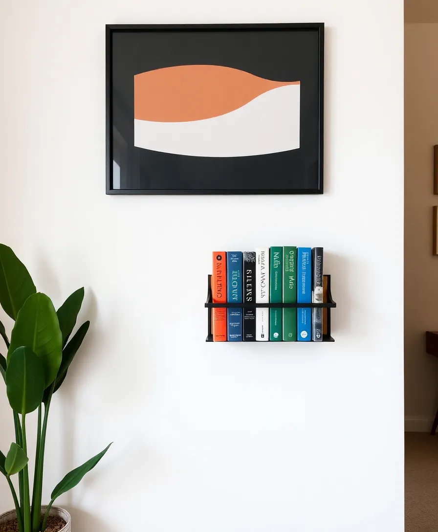 13 Book Storage Aesthetics That Make Minimalism Look Stunning (You’ll Love #5!) - 5. Wall-mounted Racks: Art Meets Function