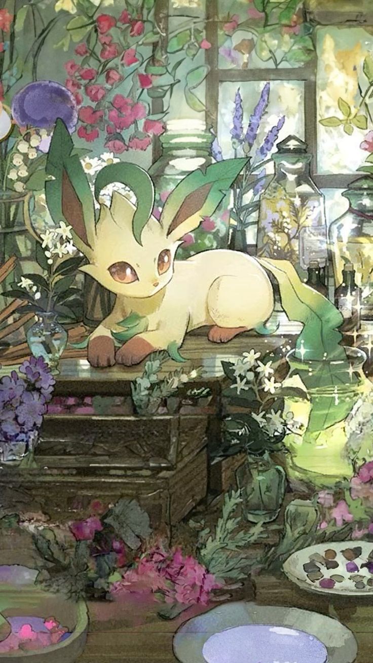 10 Adorable Pokemon Wallpapers For Every Fan (You Won't Believe #7!) - 1. Leafeon in a Floral Wonderland