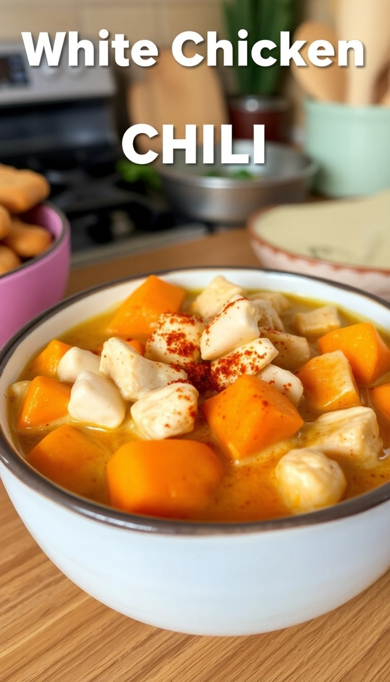 20 Creamy White Chicken Chili Ideas That'll Make Your Taste Buds Dance! - 14. Creamy White Chicken Chili with Sweet Potatoes