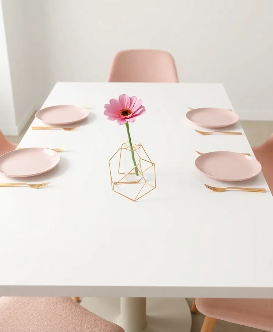 Elegant Pink and Gold Tablescape Designs to Elevate Your Home Decor - 5. Modern Minimalist Approach