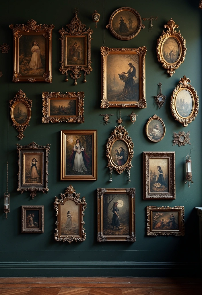 25 Dark Fantasy Decor Ideas That’ll Give Your Home a Hauntingly Beautiful Vibe! - 3. Mystical Wall Art