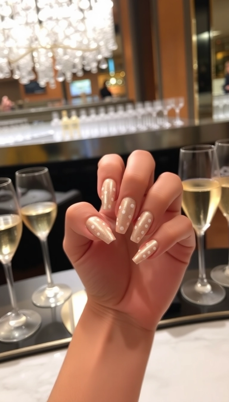 20 Fun New Year Themed Nails Designs That Will Kickstart Your Celebration! - 3. Champagne Bubbles