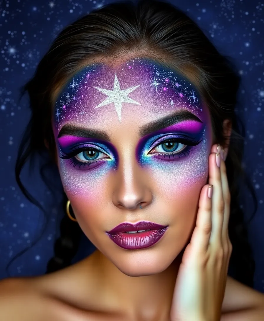 22 Unique Artistic Arcane Makeup Designs (You'll Be Inspired by #16!) - 6. Cosmic Traveler