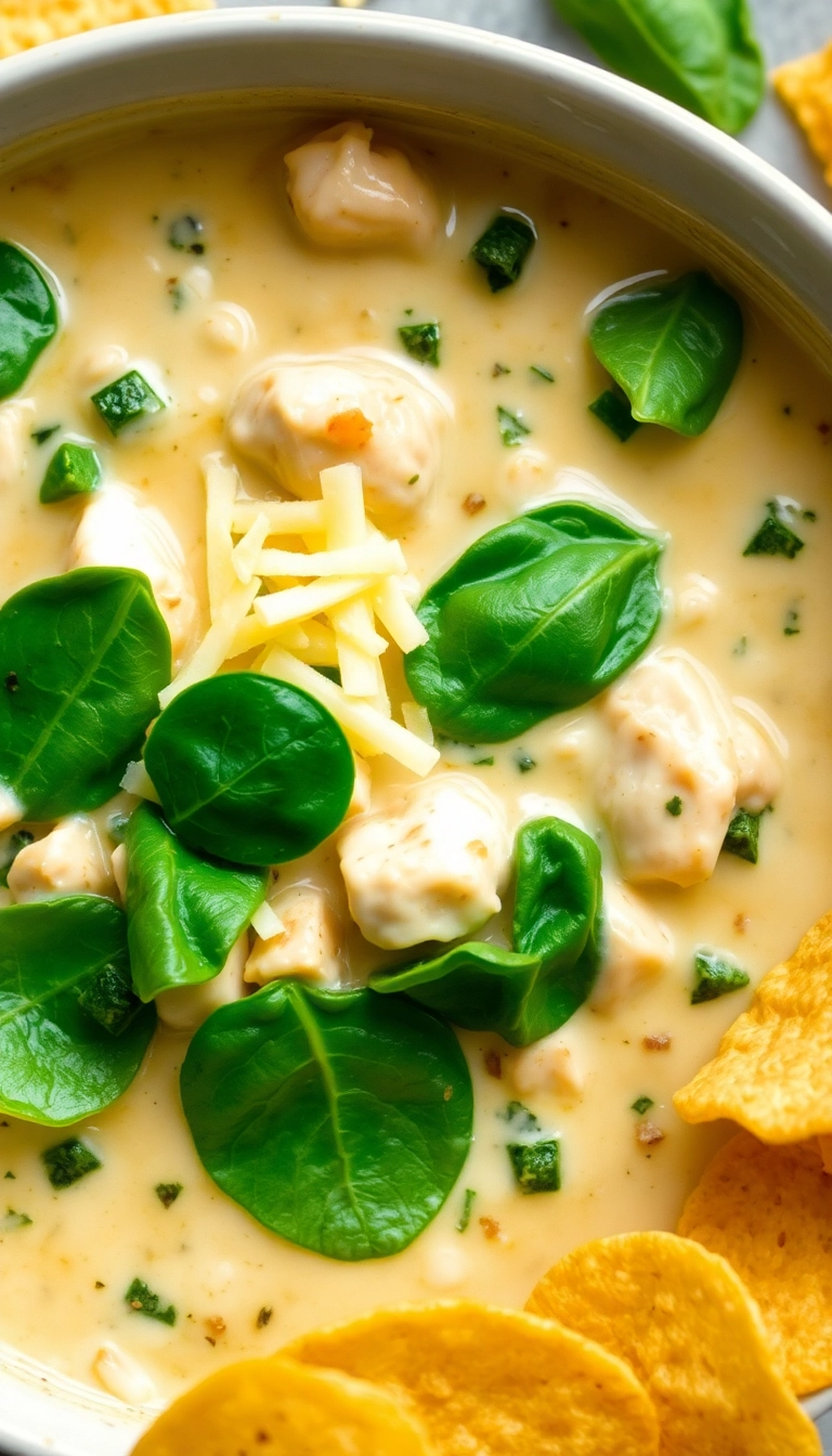 30 Mind-Blowing Crockpot White Chicken Chili Recipes You Need to Try Tonight! - 11. White Chicken Chili with Spinach