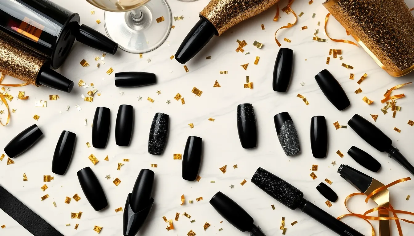 Sophisticated Black Nails: Perfect for New Year Nails