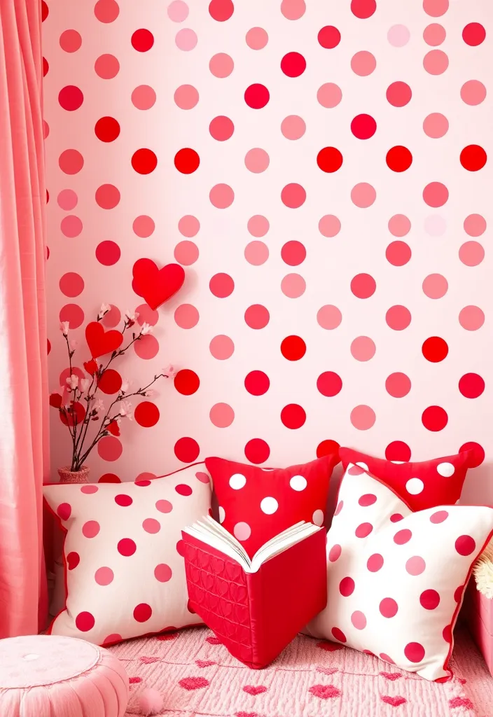 19 DIY Valentine's Day Wallpapers That Are So Easy to Create (You'll Want to Try #1!) - 6. Polka Dot Love