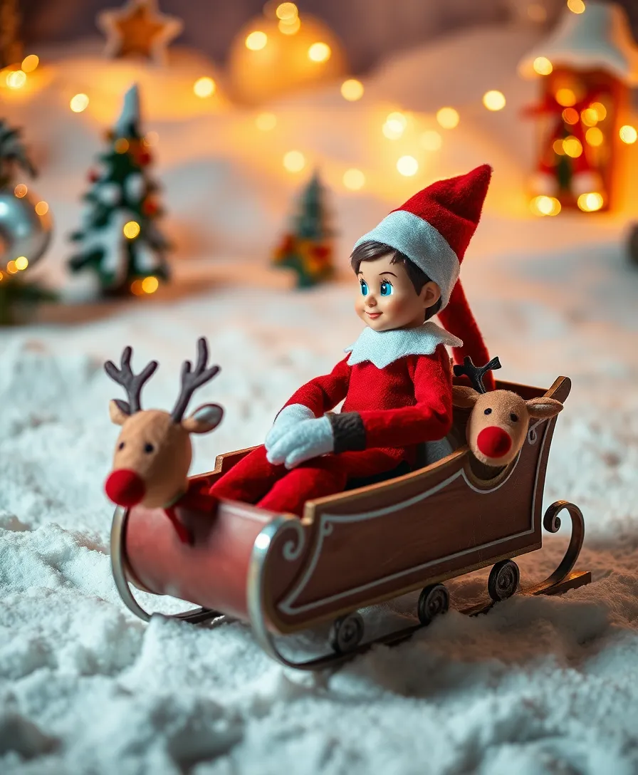 18 Easy Elf on the Shelf Ideas for Toddlers (Get Ready for Giggles with #14!) - 15. Elf in a Sleigh Ride