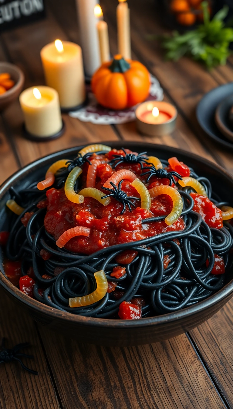 25 Spooky Dinner Ideas That'll Make Your Halloween Night Unforgettable! - 3. Creepy Crawly Pasta