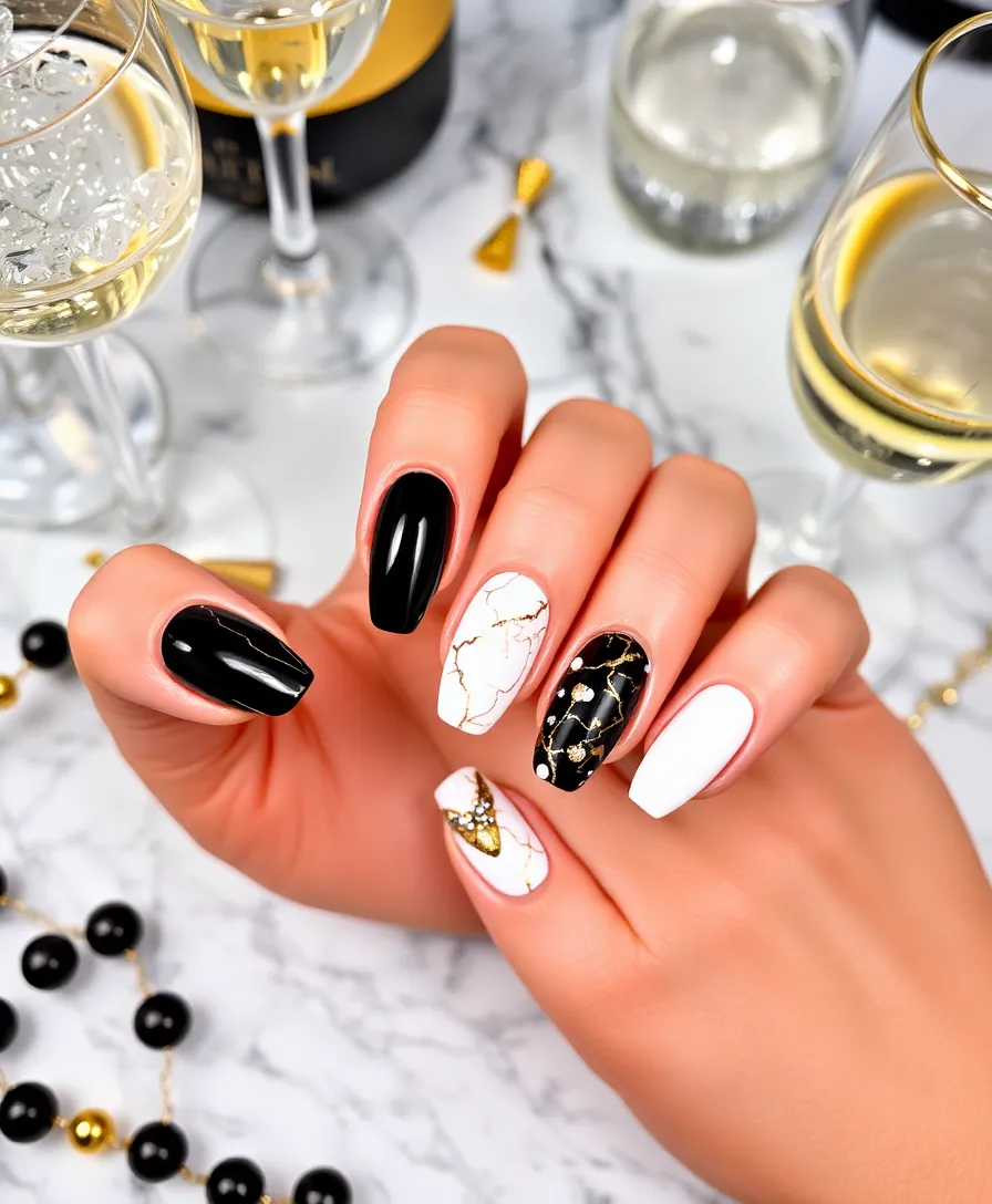 DIY New Year’s Nails: Simple Designs for Stunning Results - 14. Colorful Marble Effect