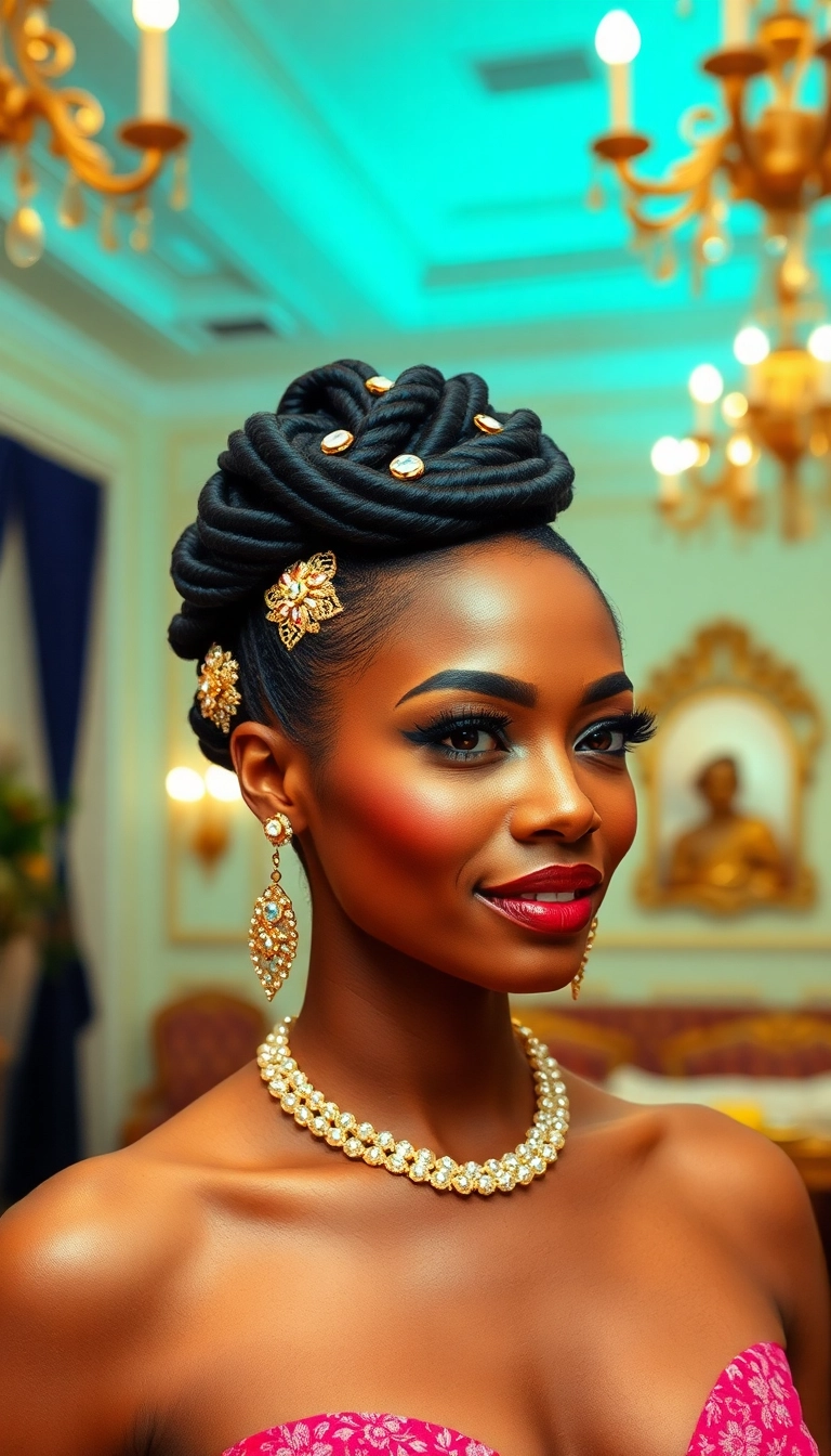 24 Stunning Braided Hairstyles for Black Women That Will Turn Heads! - 19. Braided Vintage Updo