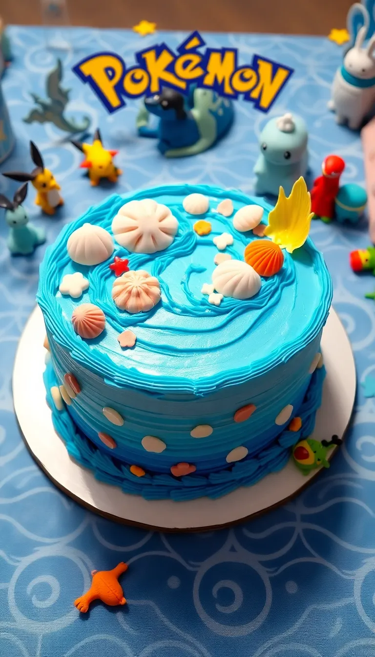 12 Must-Have Pokemon Cake Ideas for the Ultimate Themed Party (Your Guests Will Be Jealous!) - 8. Water-Type Pokémon Cake