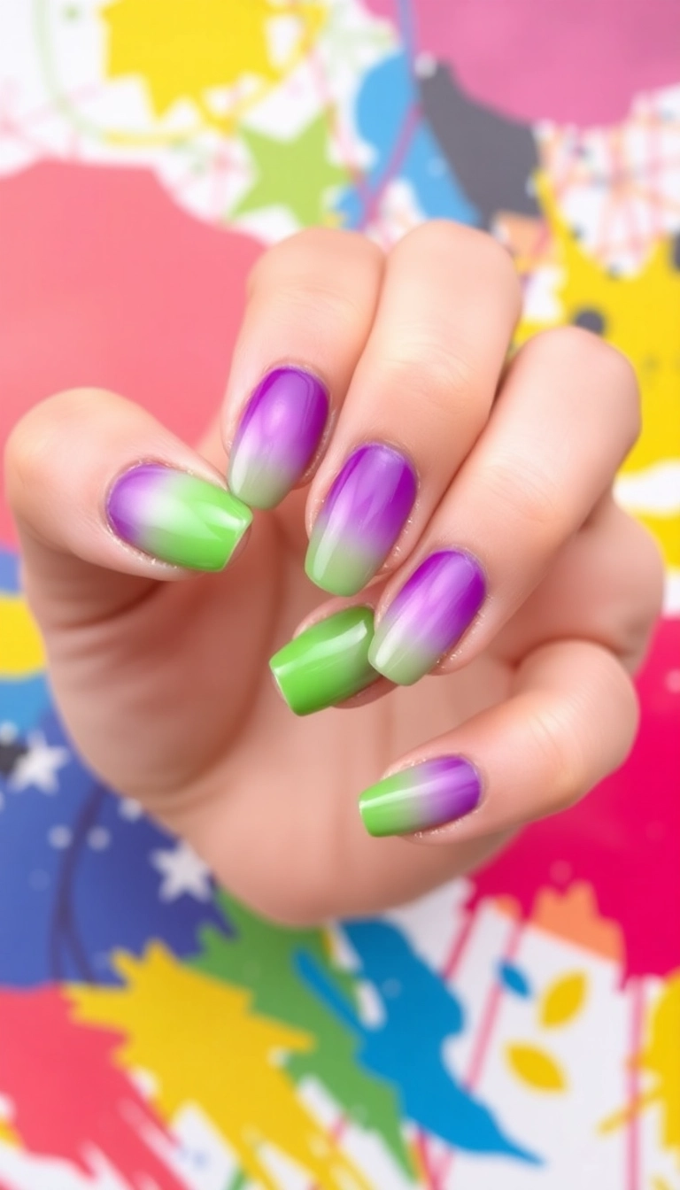 24 Punchy Nail Designs That'll Make You Want to DIY Right Now! - 23. Ombre with a Twist